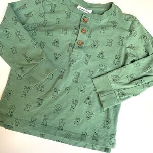 Tommy Bahama Green dog Print Long Sleeve Tee